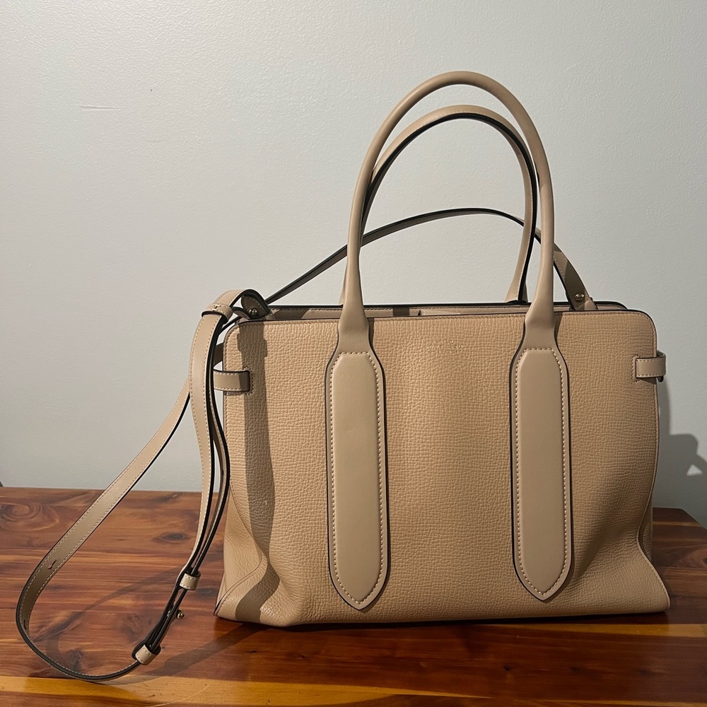 Smythson Beige Leather Tote Bag